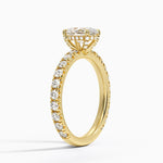 Olympia Three-Quarter Coverage Diamond Ring Yellow Gold 18k Oval Engagement Ring