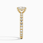 Olympia Three-Quarter Coverage Diamond Ring Yellow Gold 18k Radiant Engagement Ring