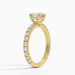 Olympia Three-Quarter Coverage Diamond Ring Yellow Gold 18k Round Engagement Ring