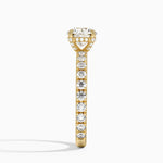 Olympia Three-Quarter Coverage Diamond Ring Yellow Gold 18k Round Engagement Ring