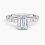 Olympia Three-Quarter Coverage Diamond Ring Platinum Emerald Engagement Ring