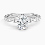 Olympia Three-Quarter Coverage Diamond Ring Platinum Oval Engagement Ring