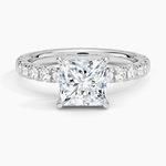 Olympia Three-Quarter Coverage Diamond Ring Platinum Princess Engagement Ring