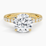 Olympia Three-Quarter Coverage Diamond Ring Yellow Gold 18k Round Engagement Ring