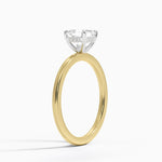 Adorned Mixed Metal Diamond Ring Yellow Gold 18k Asscher Engagement Ring