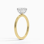 Adorned Mixed Metal Diamond Ring Yellow Gold 18k Oval Engagement Ring