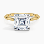 Adorned Mixed Metal Diamond Ring White Gold 18k Asscher Engagement Ring