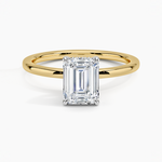 Adorned Mixed Metal Diamond Ring White Gold 18k Emerald Engagement Ring