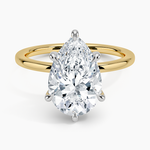 Adorned Mixed Metal Diamond Ring White Gold 18k Pear Engagement Ring