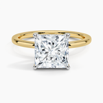Adorned Mixed Metal Diamond Ring White Gold 18k Princess Engagement Ring