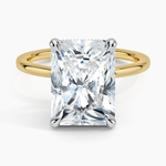 Adorned Mixed Metal Diamond Ring White Gold 18k Radiant Engagement Ring