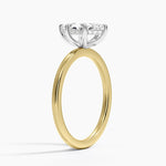 Platinum Adorned Mixed Metal Diamond Ring Yellow Gold 18k Marquise Engagement Ring