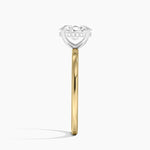 Platinum Adorned Mixed Metal Diamond Ring Yellow Gold 18k Oval Engagement Ring