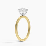 Platinum Adorned Mixed Metal Diamond Ring Yellow Gold 18k Round Engagement Ring