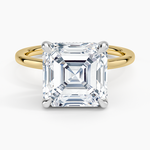 Platinum Adorned Mixed Metal Diamond Ring Platinum Asscher Engagement Ring