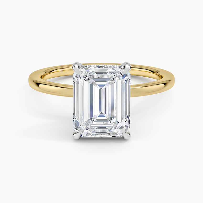 Platinum Adorned Mixed Metal Diamond Ring Platinum Emerald Engagement Ring