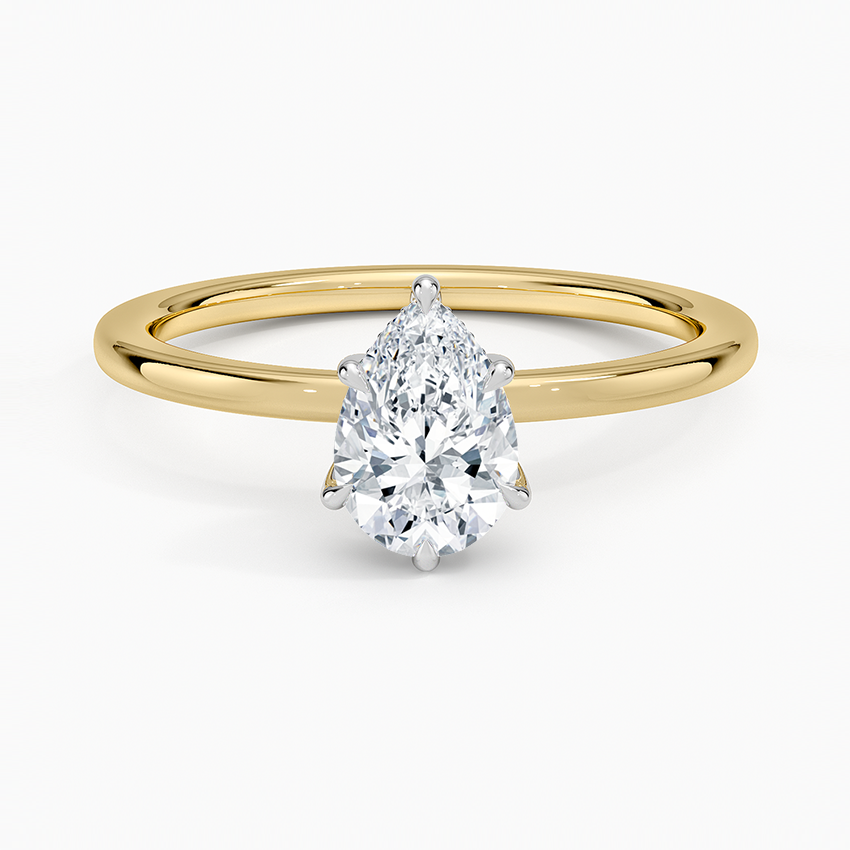 Platinum Adorned Mixed Metal Diamond Ring Platinum Pear Engagement Ring