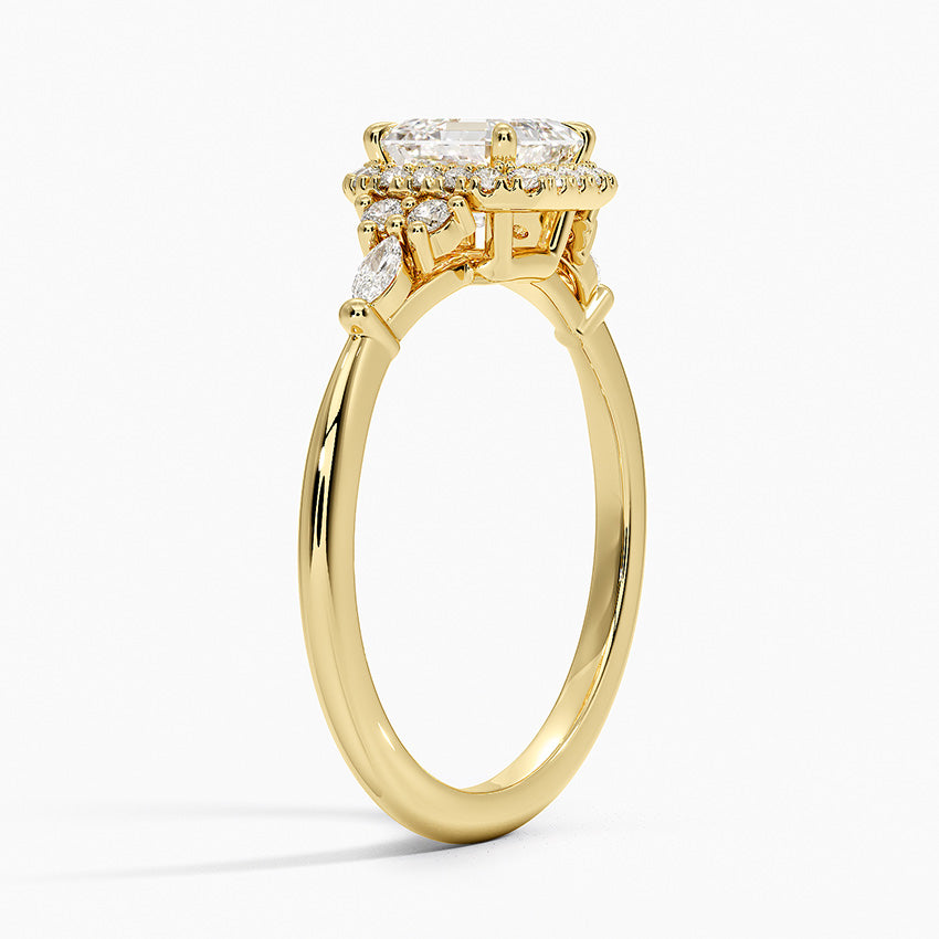 Nadia Halo Diamond Ring (1/4 ct. tw.) Yellow Gold 18k Asscher Engagement Ring