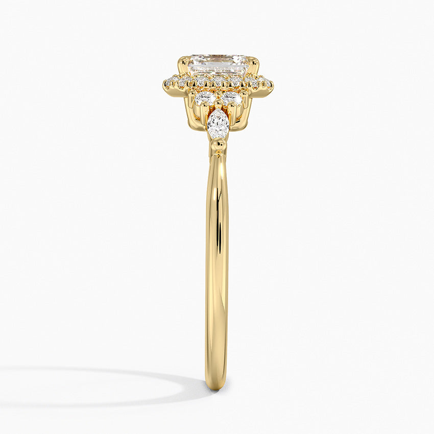 Nadia Halo Diamond Ring (1/4 ct. tw.) Yellow Gold 18k Asscher Engagement Ring