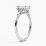 Nadia Halo Diamond Ring (1/4 ct. tw.) Platinum Emerald Engagement Ring