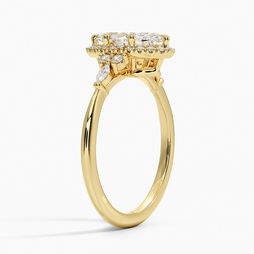 Nadia Halo Diamond Ring (1/4 ct. tw.) Yellow Gold 18k Marquise Engagement Ring