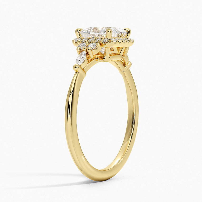 Nadia Halo Diamond Ring (1/4 ct. tw.) Yellow Gold 18k Princess Engagement Ring