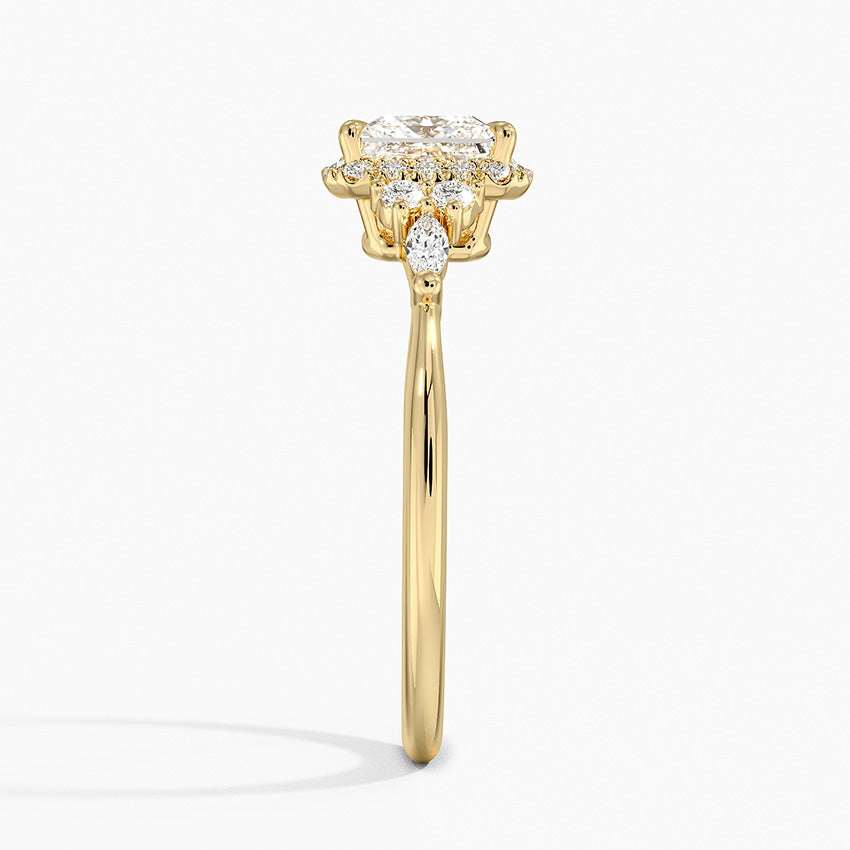 Nadia Halo Diamond Ring (1/4 ct. tw.) Yellow Gold 18k Princess Engagement Ring