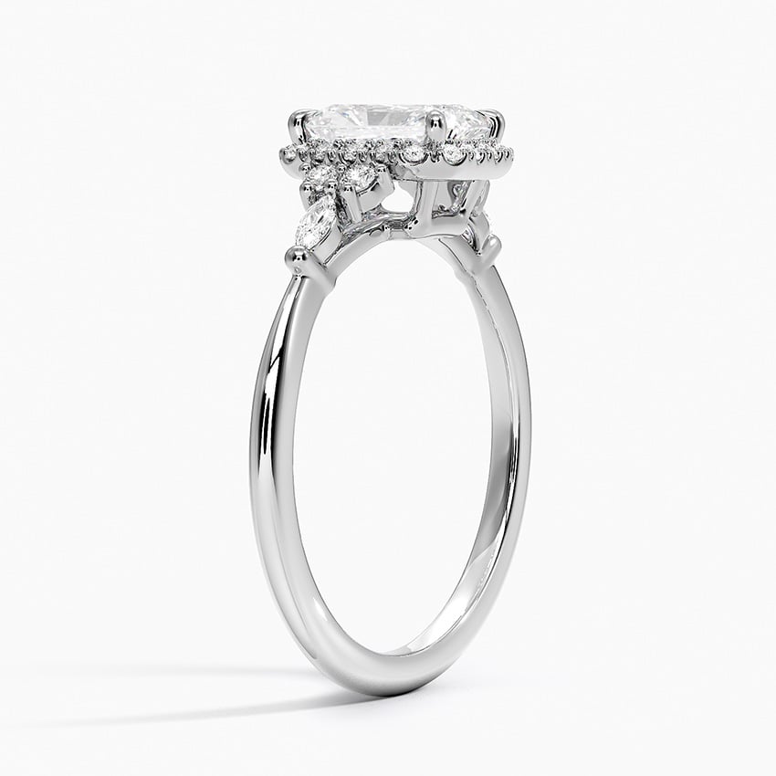 Nadia Halo Diamond Ring (1/4 ct. tw.) Platinum Radiant Engagement Ring