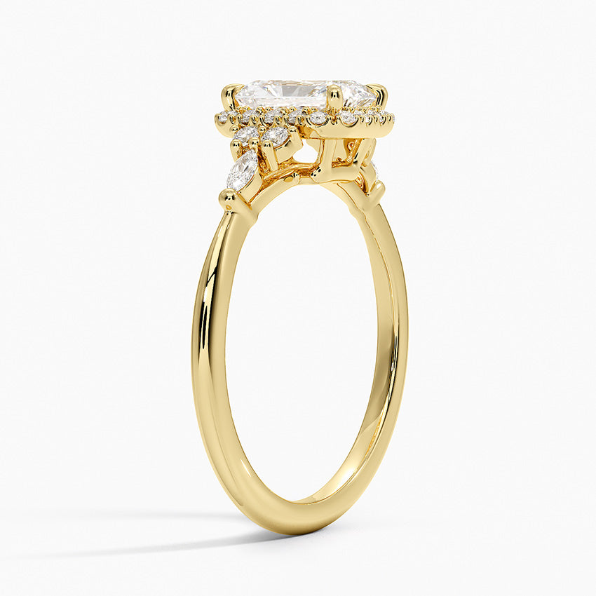 Nadia Halo Diamond Ring (1/4 ct. tw.) Yellow Gold 18k Radiant Engagement Ring