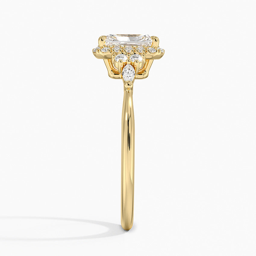 Nadia Halo Diamond Ring (1/4 ct. tw.) Yellow Gold 18k Radiant Engagement Ring