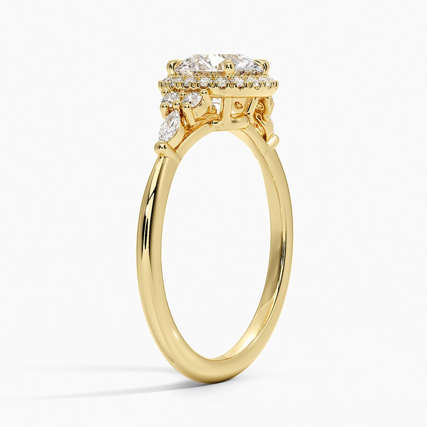 Nadia Halo Diamond Ring (1/4 ct. tw.) Yellow Gold 18k Round Engagement Ring