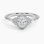Nadia Halo Diamond Ring (1/4 ct. tw.) Platinum Oval Engagement Ring