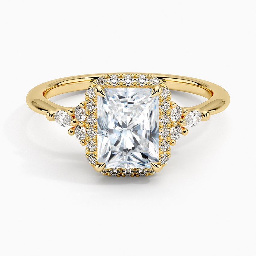 Nadia Halo Diamond Ring (1/4 ct. tw.) Yellow Gold 18k Radiant Engagement Ring