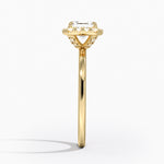 Vienna Halo Diamond Ring Yellow Gold 18k Asscher Engagement Ring