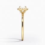 Vienna Halo Diamond Ring Yellow Gold 18k Cushion Engagement Ring