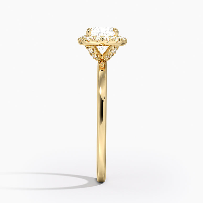 Vienna Halo Diamond Ring Yellow Gold 18k Cushion Engagement Ring