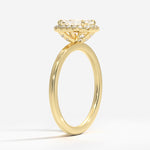 Vienna Halo Diamond Ring Yellow Gold 18k Emerald Engagement Ring