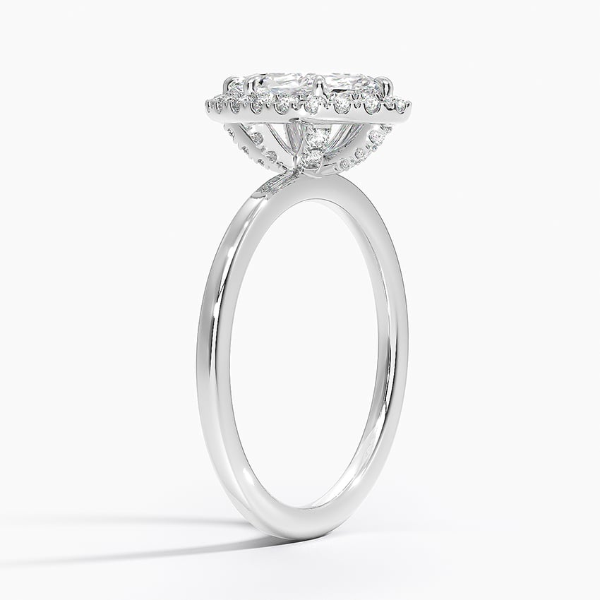 Vienna Halo Diamond Ring Platinum Marquise Engagement Ring