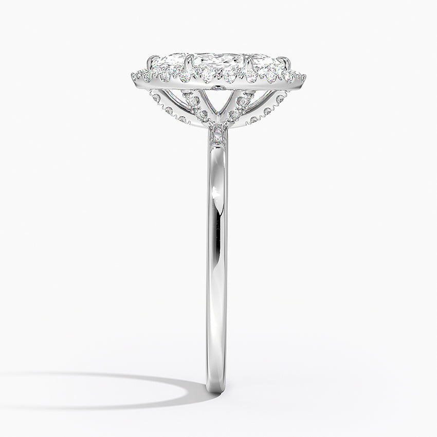 Vienna Halo Diamond Ring Platinum Marquise Engagement Ring