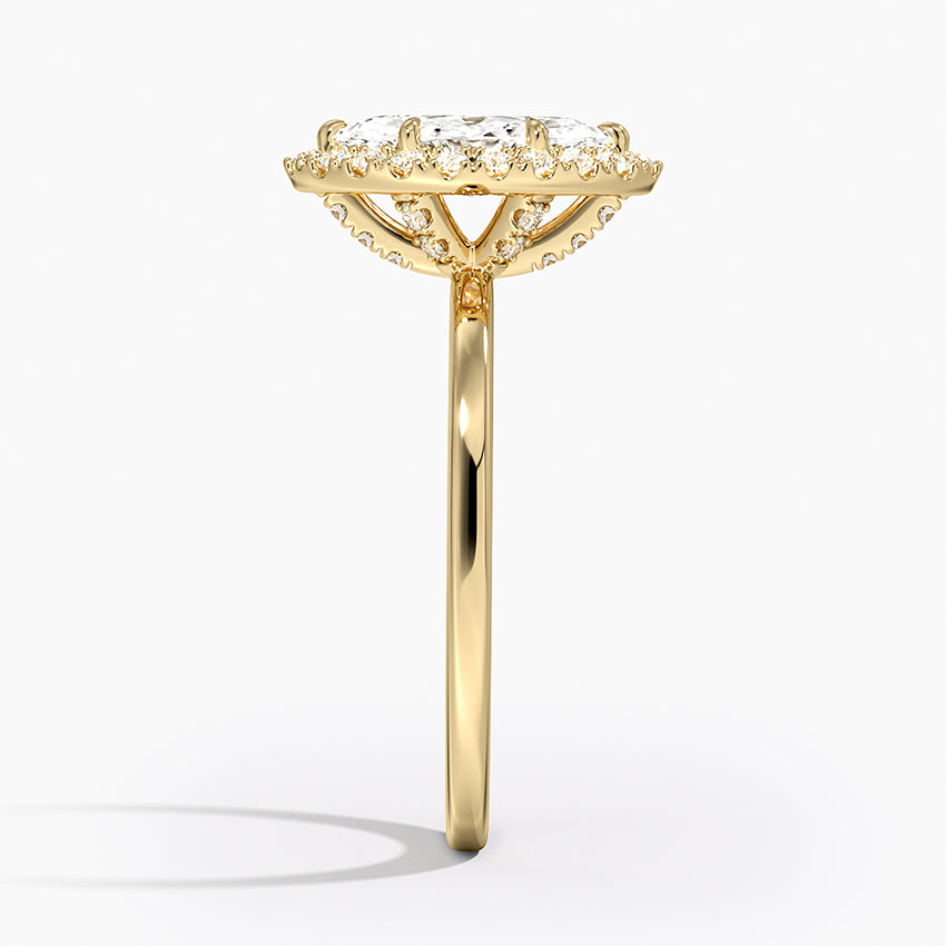 Vienna Halo Diamond Ring Yellow Gold 18k Marquise Engagement Ring