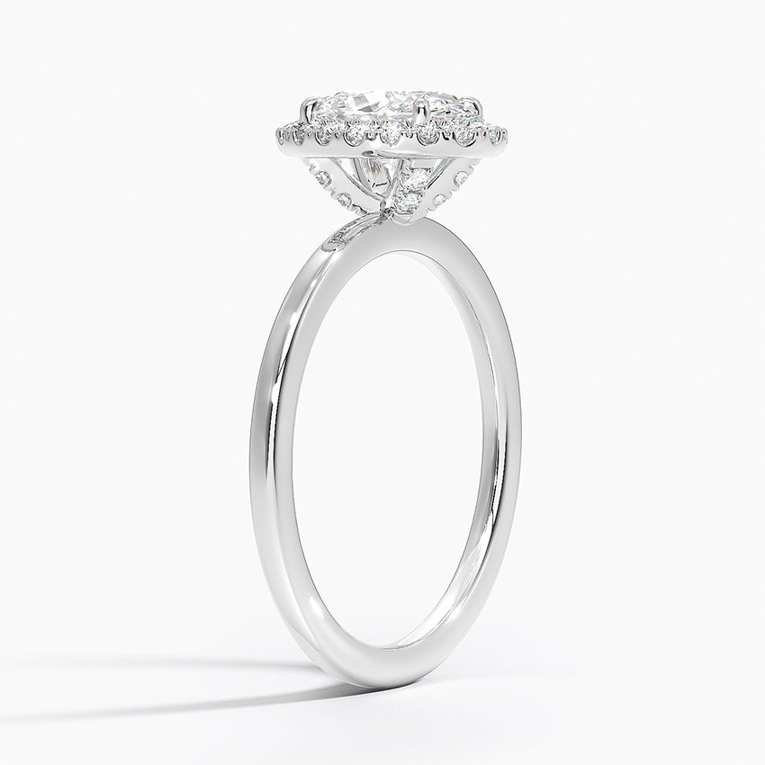 Vienna Halo Diamond Ring Platinum Oval Engagement Ring