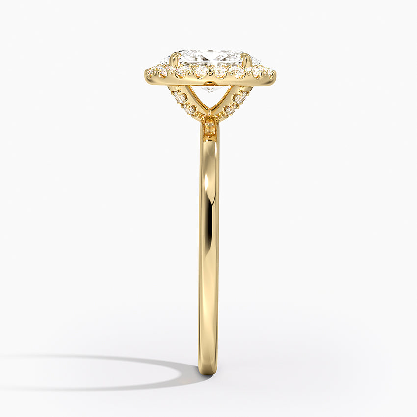 Vienna Halo Diamond Ring Yellow Gold 18k Oval Engagement Ring