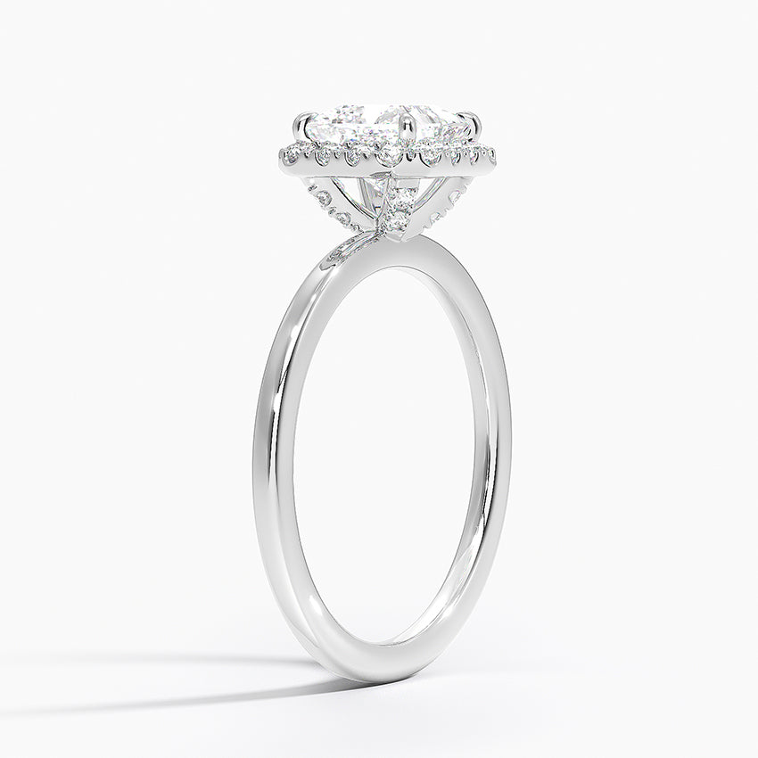 Vienna Halo Diamond Ring Platinum Princess Engagement Ring