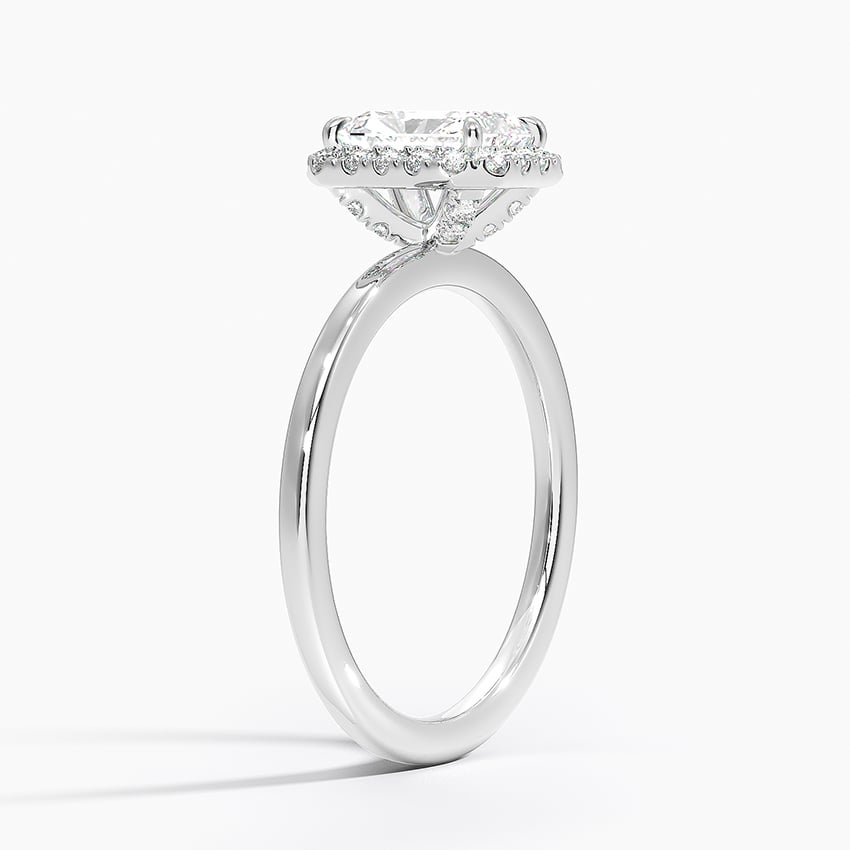 Vienna Halo Diamond Ring Platinum Radiant Engagement Ring