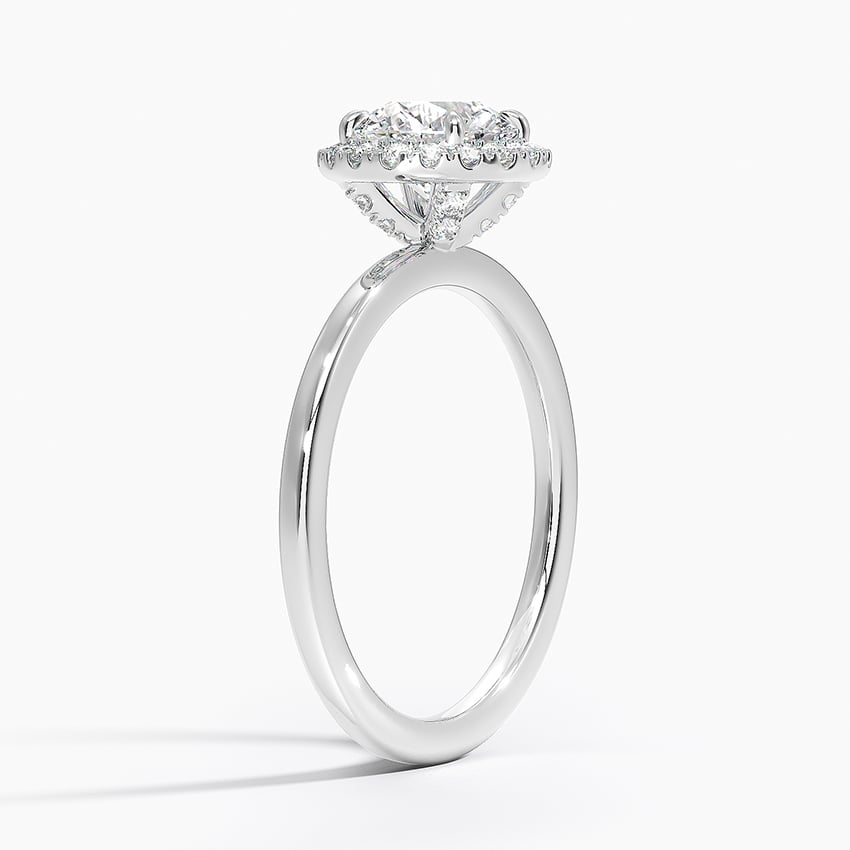 Vienna Halo Diamond Ring Platinum Round Engagement Ring