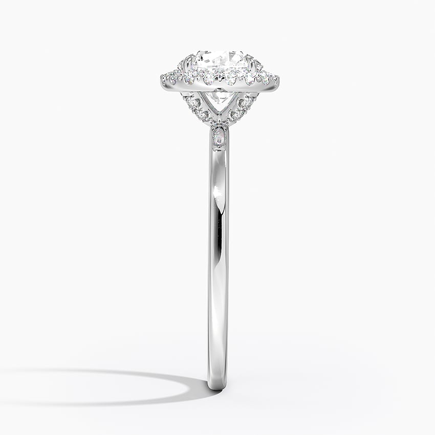 Vienna Halo Diamond Ring Platinum Round Engagement Ring