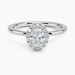 Vienna Halo Diamond Ring Platinum Oval Engagement Ring