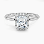 Vienna Halo Diamond Ring Platinum Radiant Engagement Ring