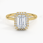 Vienna Halo Diamond Ring Yellow Gold 18k Emerald Engagement Ring