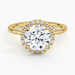 Vienna Halo Diamond Ring Yellow Gold 18k Round Engagement Ring